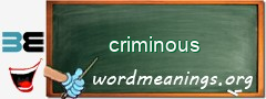 WordMeaning blackboard for criminous